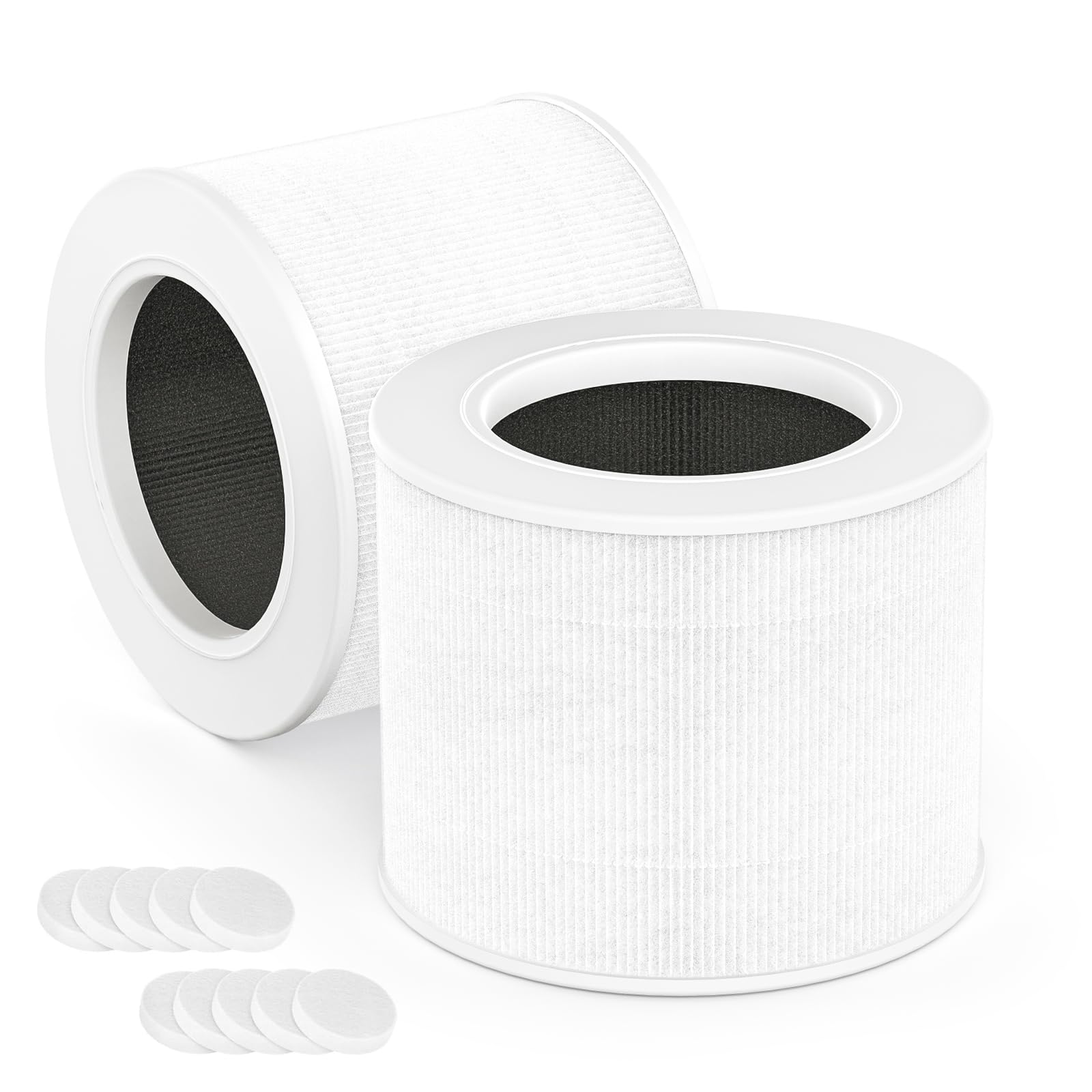 Lot de 2 Filtre de Remplacement pour Purificateur d'air LEVOIT Core Mini, Filtre 3 en 1 H13 True HEPA avec Charbon Actif, Référence : Core Mini-RF