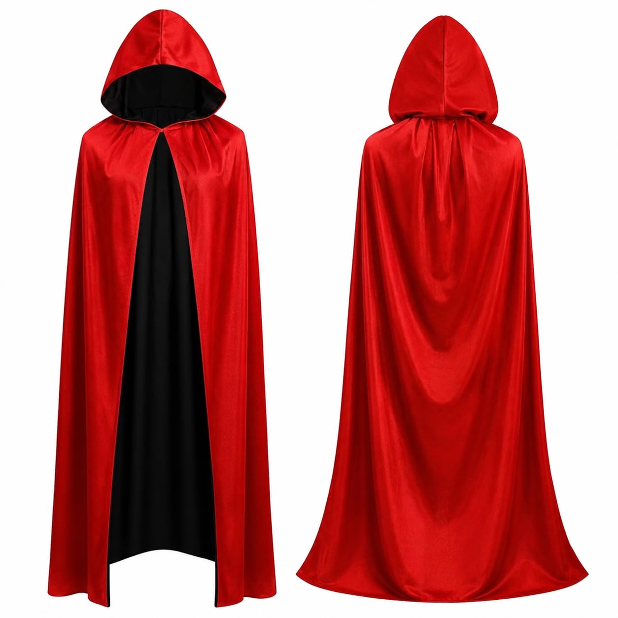 FASCHINFEVER Cape de vampire à capuche pour Halloween – Déguisement pour enfants et adultes, Mardi gras et carnaval – Taille unique