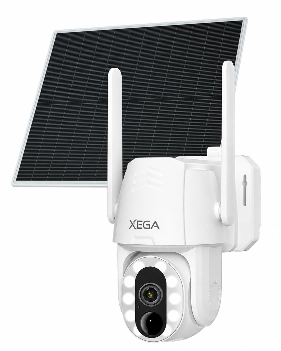 Xega 4G LTE Caméra Surveillance Solaire Extérieure avec Carte SIM,sans WiFi | Lampe LED de 500 Lumens, Résolution 2K,Vision Nocturne Couleur, PTZ 355°/90°,Audio Bidirectionnel,IP66, Abonnement Requis