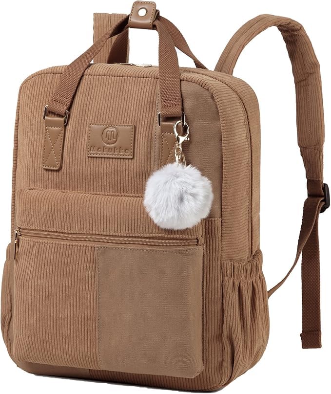 Makukke Sac à dos Femme, Velours Côtelé Sac Antivol Sac D'école Décontracté, pour L'école Décontractée au Quotidien