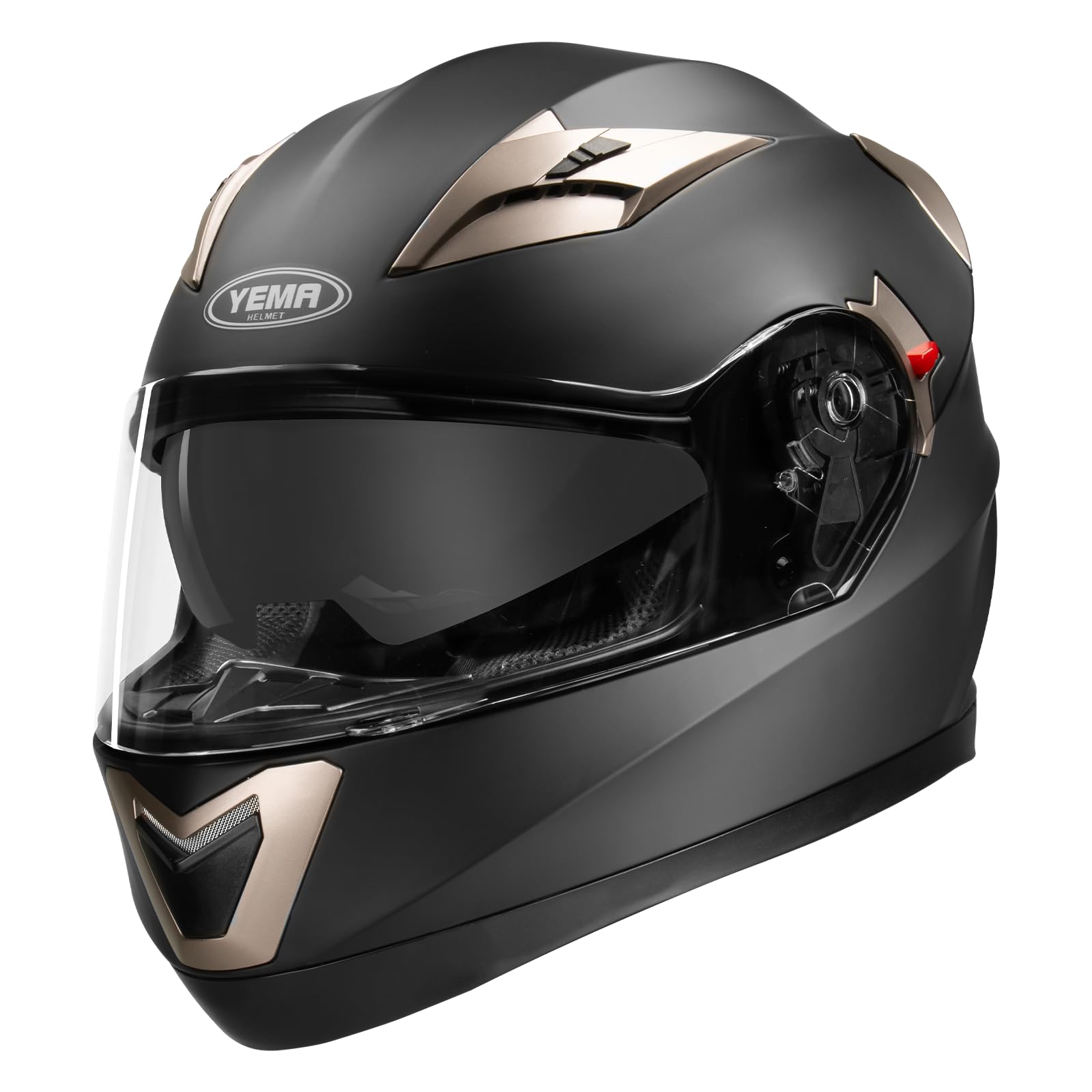 Casque Moto Modulable Homme ECE Homologué-YEMA YM-925 Casque Scooter Femme Adulte Double Visière