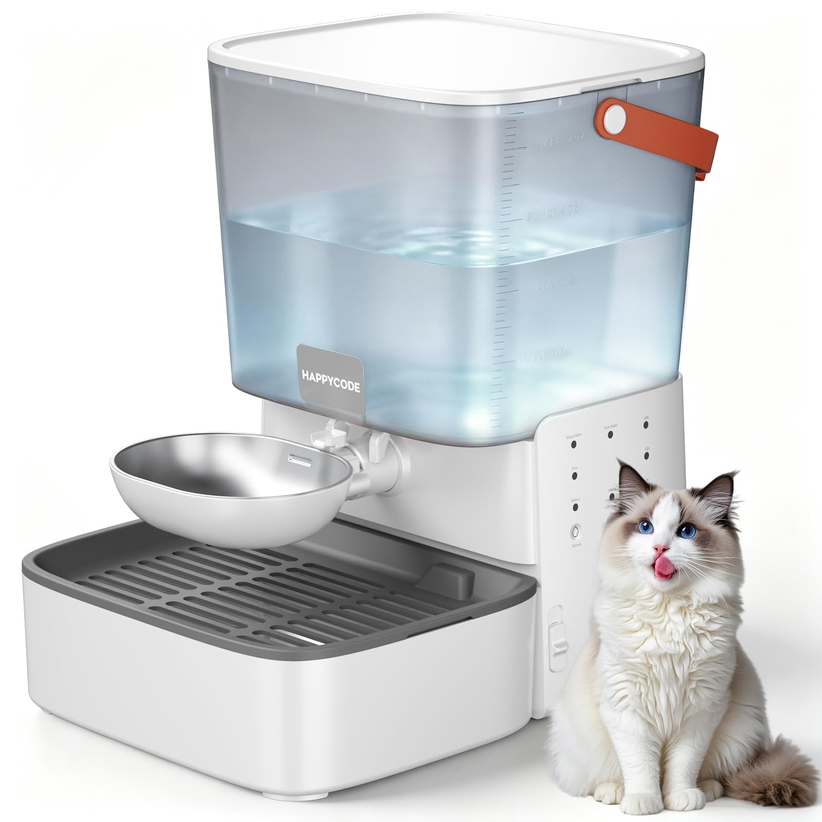 Distributeur d'eau pour animaux de compagnie, recharge automatique sans fil | Conception de séparation de l'eau propre et sale, jusqu'à 40 jours d'autonomie, convient pour les chats et les chiens