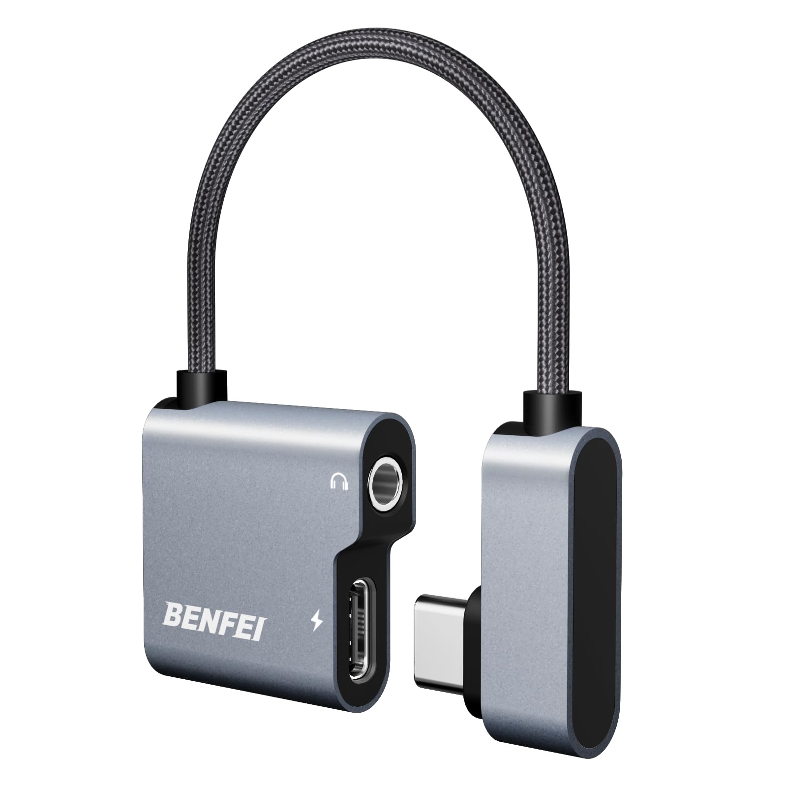 BENFEI Adaptateur USB C vers Prise Audio avec Charge Rapide 60 W, USB-C vers Casque Femelle de 3,5 mm, Compatible avec iPhone 15 Pro Max/15 Pro/15, Samsung Galaxy S24/S23/S22/S21 Ultra, iPad Pro