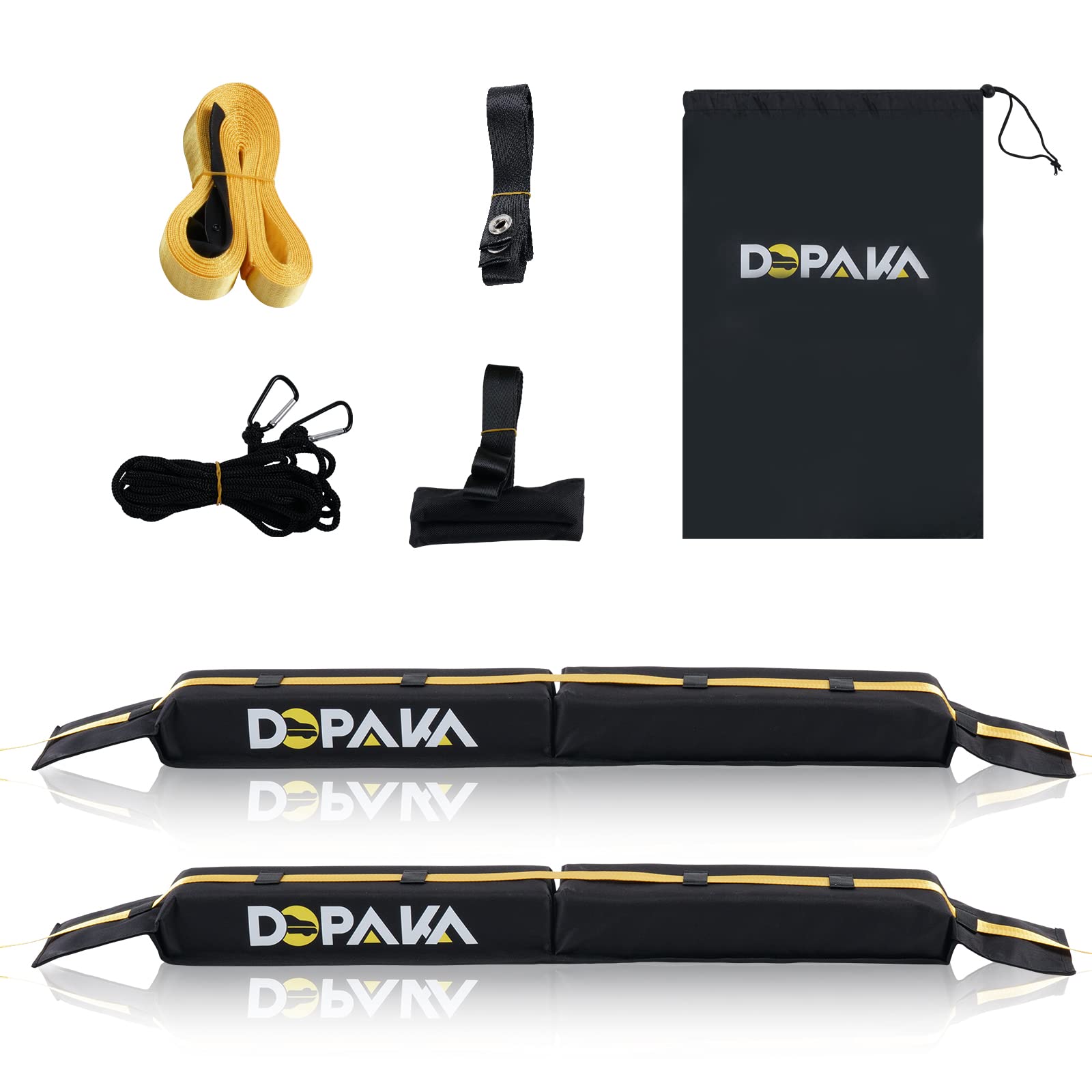 Barre De Toit Souples Universelles Porte-Bagages Toit -De Voiture pour Kayak Planche À Voile Sup Canoë Snowboard Gain De Place pour Porte-Bagages Facile À Installer