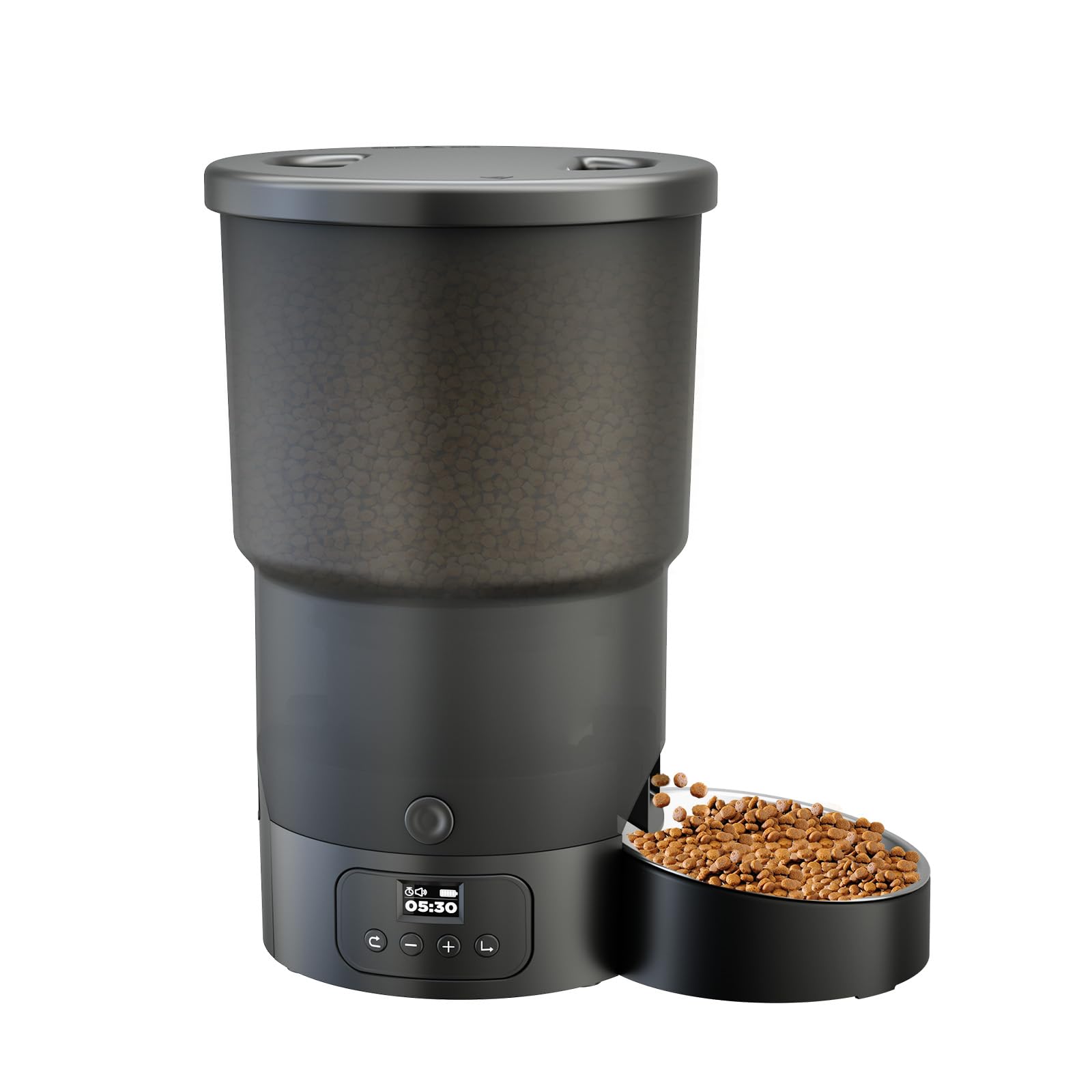 Gimars 5L Distributeur Croquettes Chat Automatique, Minuterie Programmable Gamelle Chat Automatique 1-6 Repas Par Jour, Un Bouton Fonctionnement Facile Pour Chien Avec Enregistreur Vocal 10S écran LCD