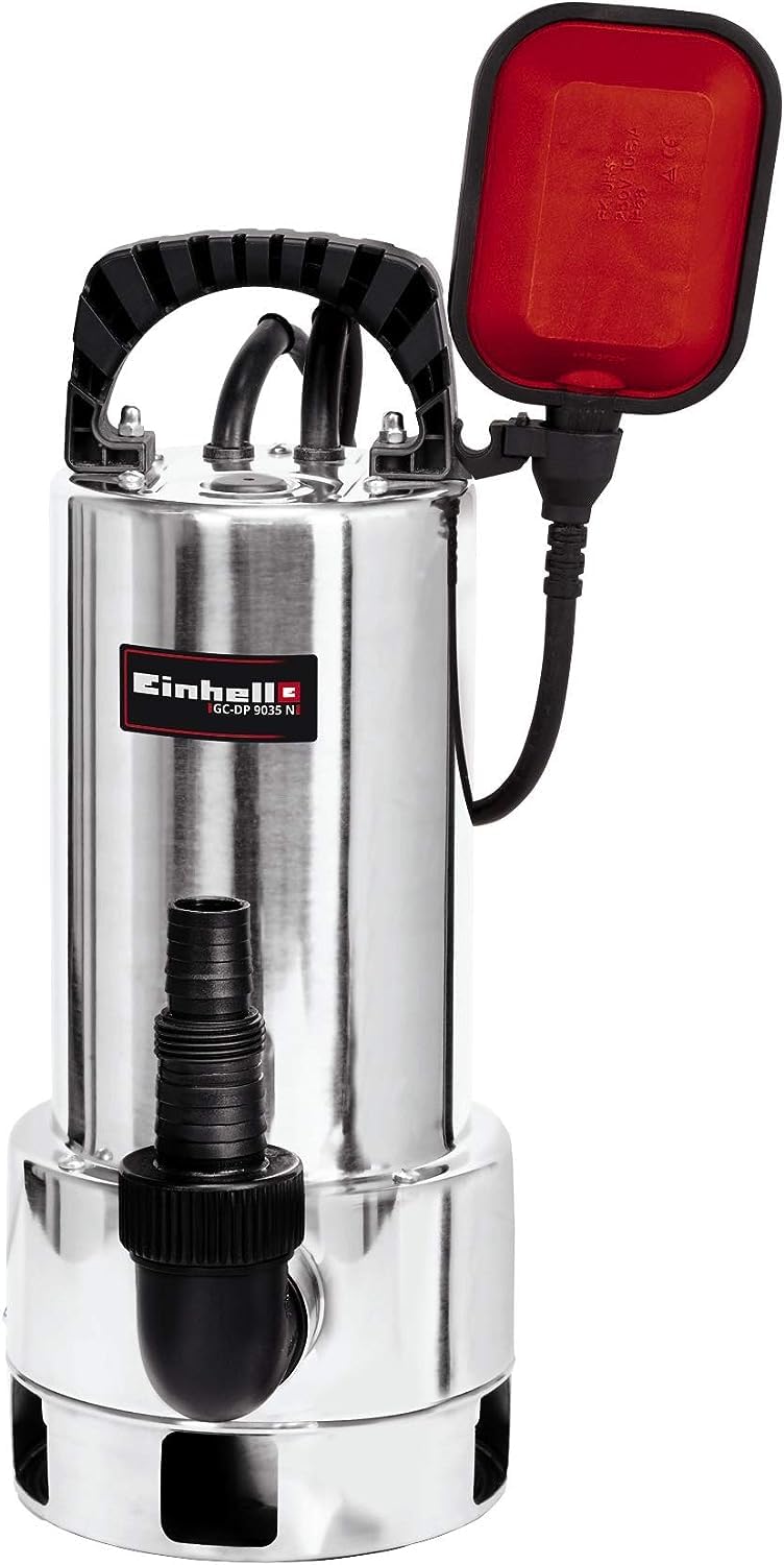 Einhell Pompe eaux chargées GC-DP 9035 N | 900 W | débit 18000 l/h | hauteur 9 m | particules jusqu’à Ø 35 mm | inox