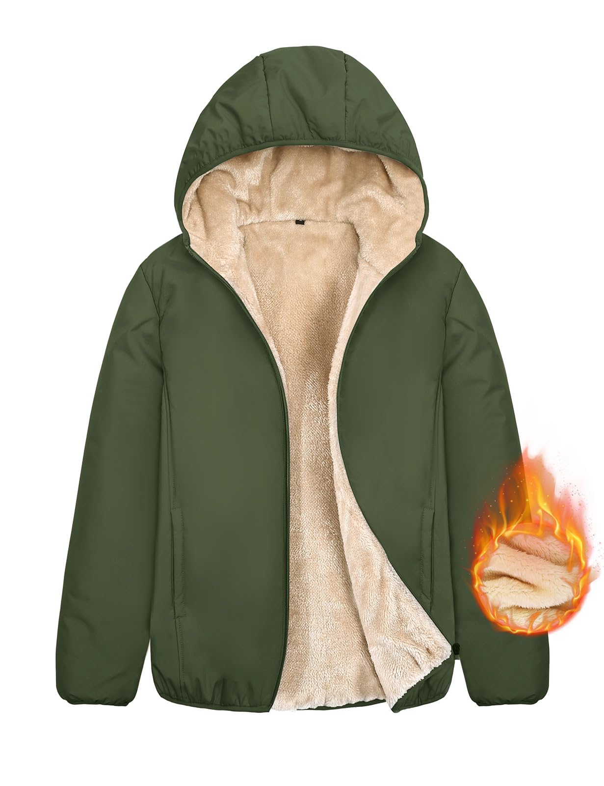 CMTOP Veste Polaire Femme Chaud Hiver Sweat à Capuche Zippé Couleur Unie Décontracté Hoodie Femme Manteau en Peluche Légère à Capuche Outerwear Zip Up et Hood avec Poches