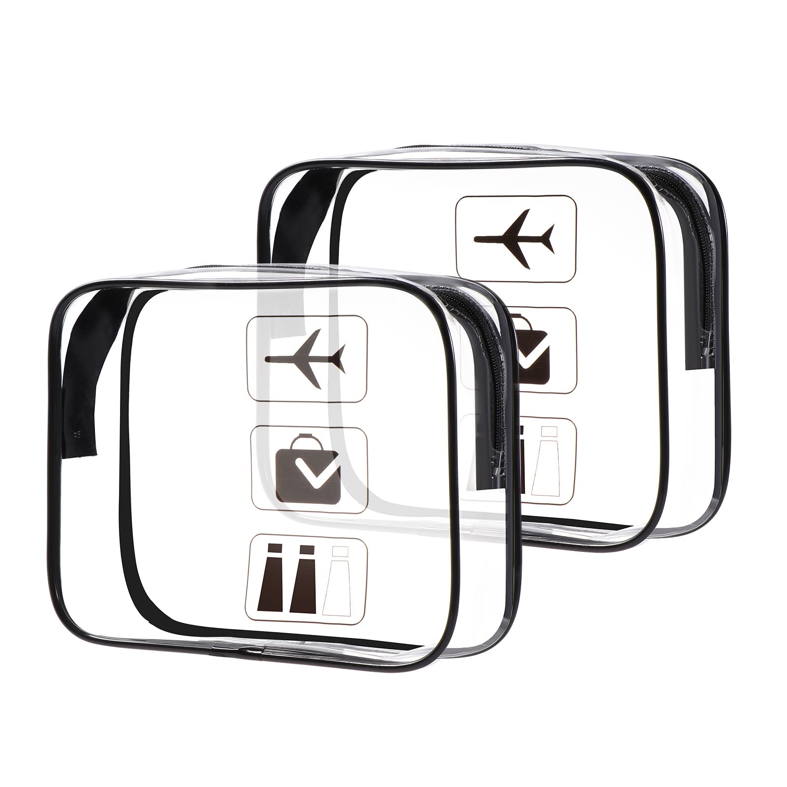 Oderra Trousse de Toilette Transparente, Trousse Toilette Femme Homme Voyage, Kit Voyage Avion pour Le Transport de Liquide
