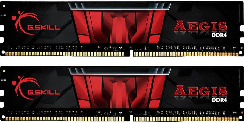 G.skill Aegis F4-3200c16D-16gis Memoria 16 Gb 2 X 8 Gb Ddr4 288-Pin Dimm (g.skill Ddr4 Ram 16gb [2x8gb DuaL-Kit] Pc3200 Cl16 16gis Aegis Black [intel