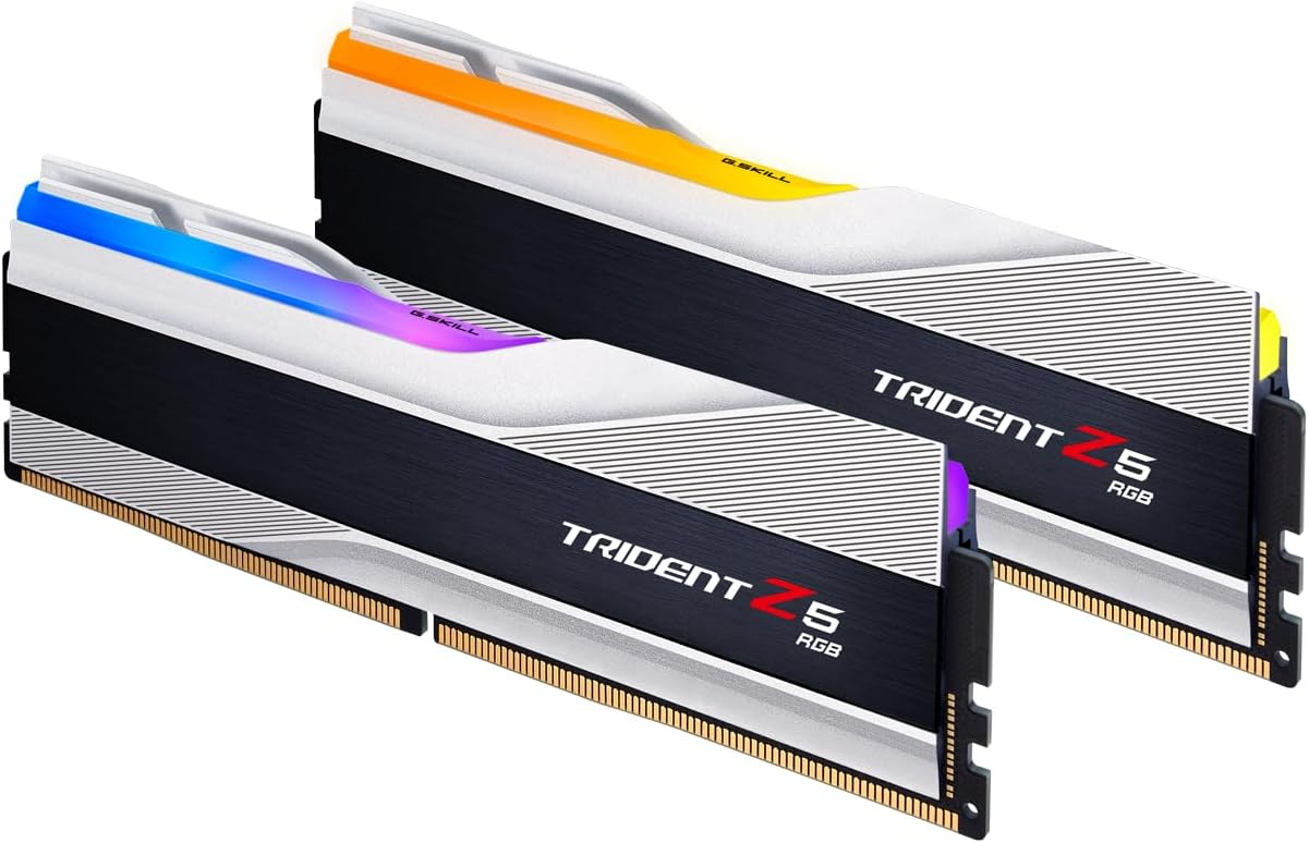 G.SKILL 32 Go DDR5 Trident Z5 RGB 6000 MHz CL36 1.35V Kit Double Canal 2X 16 Go Argent