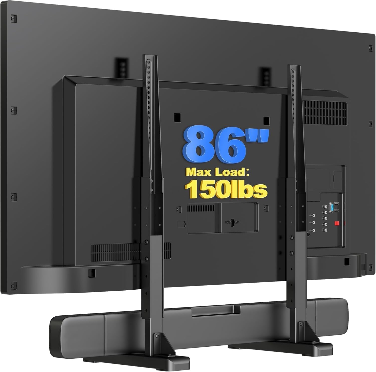 XINLEI Grand support TV universel pour la plupart des téléviseurs à écran plat/incurvé de 24" à 86", base TV robuste, capacité de charge de 68 kg, VESA max 800 x 600 mm pour salon ML3286
