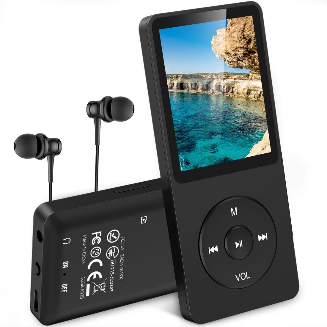 AGPTEK Mp3 16Go Ultra-Longue Autonomie Jusqu'à 70 Heures de Lecture Musique | avec Ecran de 1.8 Pouces, Petit Lecteur MP3 Sport pour Enfant/Adulte(Slot Carte Mémoire Jusqu'à 128Go) Noir