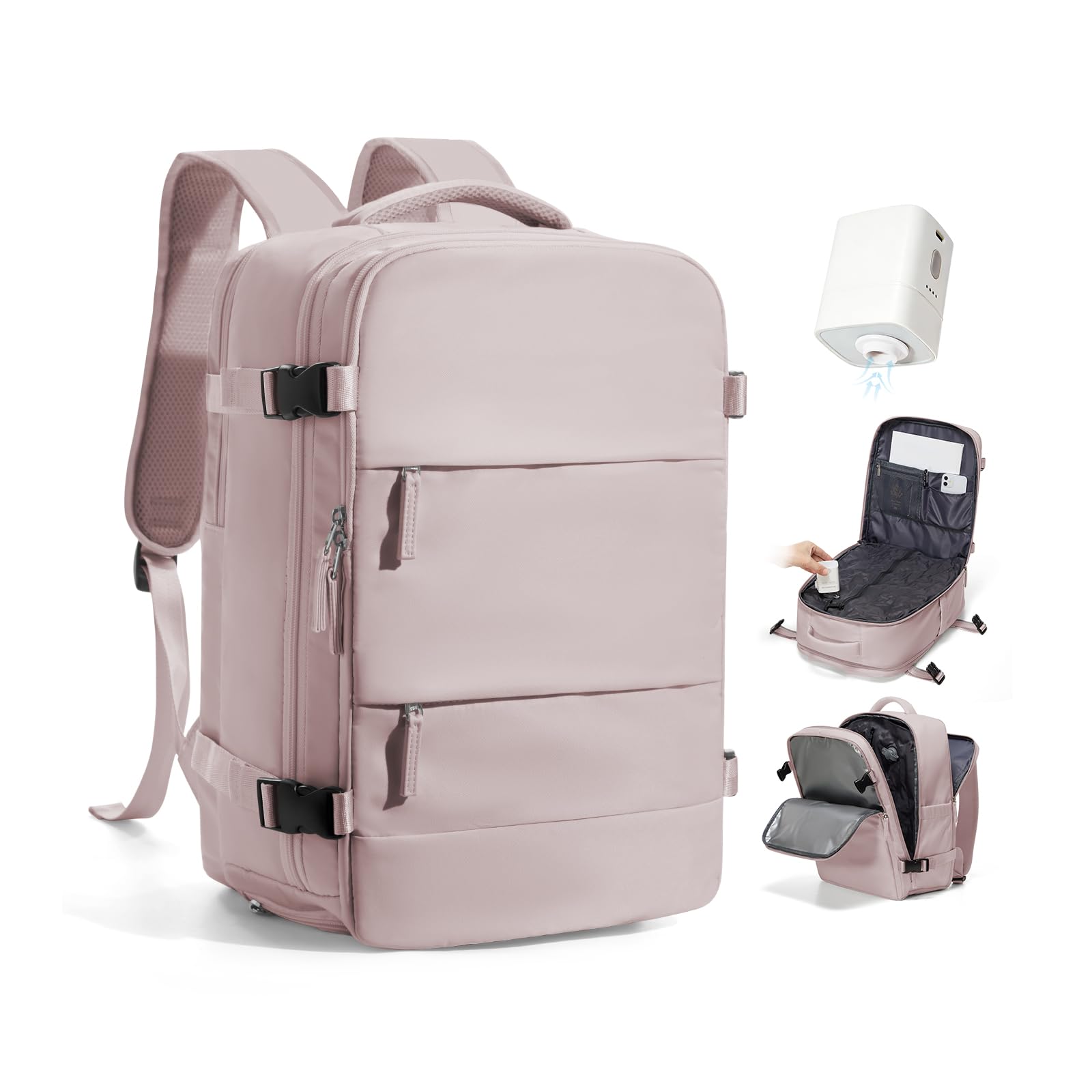 SZSYCN Sac à Dos Sous Vide avec Pompe Bagage Cabine 40x30x20 pour Ryanair | Bagage à Main 40x30x20 Compression Sac à Dos Anti-vol et Etanche avec Compartiment pour Ordinateur Portable de 16 Pouces