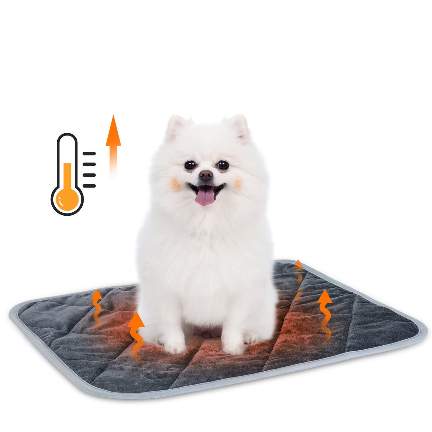 Nobleza Coussin Auto-Chauffant pour Chat & Chien, Chiot Tapis Chauffant pour Animaux Lavable Anti-dérapant, Doux Peluche Couverture Thermique, Écologique Extra-Chaud Lit Matelas, M 60x45cm
