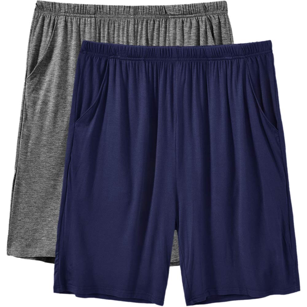 MoFiz Pyjama Homme Shorts Bas de Pyjama Court et Long Pantalon Doux Vêtements de Nuit avec Poches