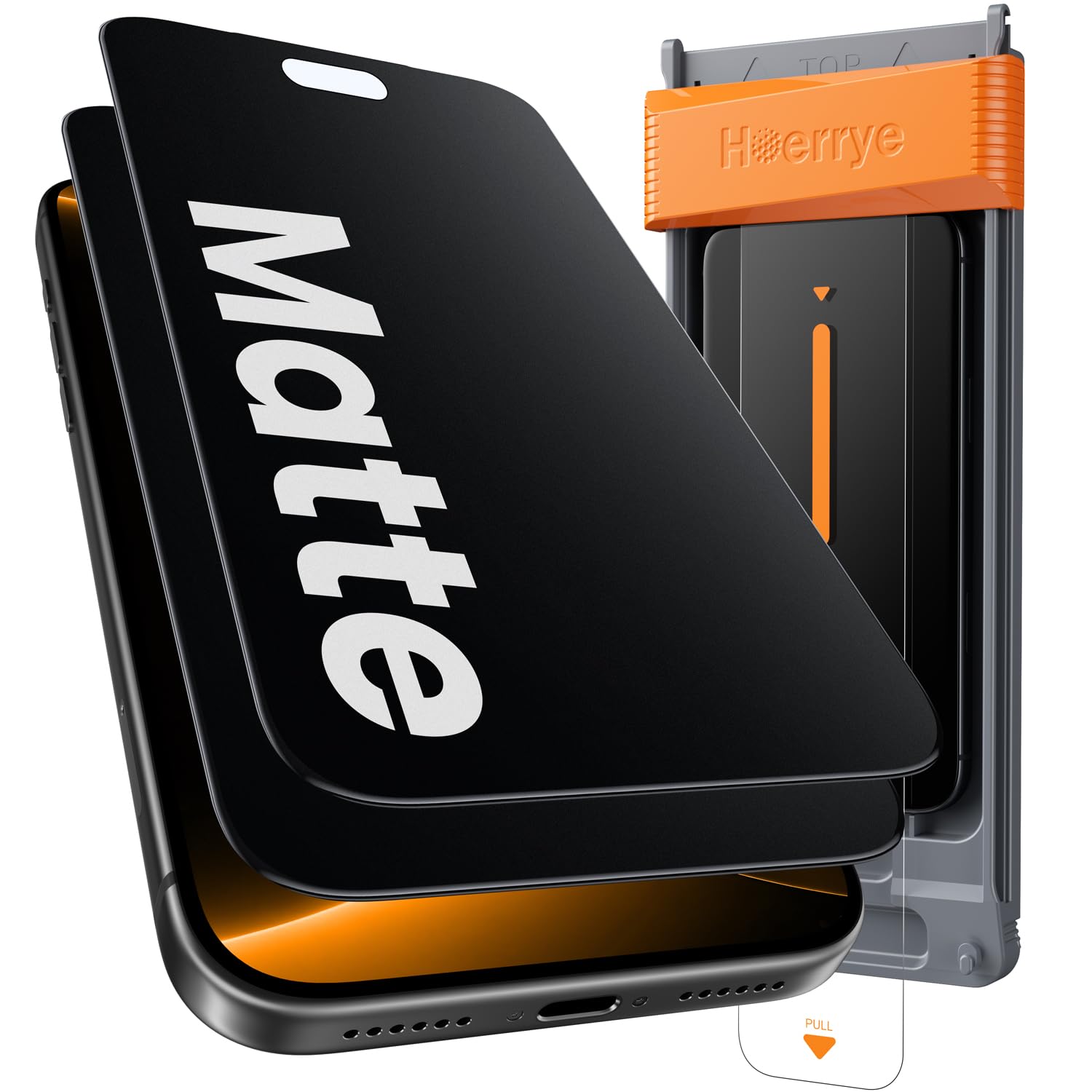 Hoerrye Lot de 2 protecteurs d'écran mats pour iPhone 18 Pro Max – Verre trempé 9H, anti-espion 25° [sans bulles, retrait automatique de la poussière] [de qualité militaire
