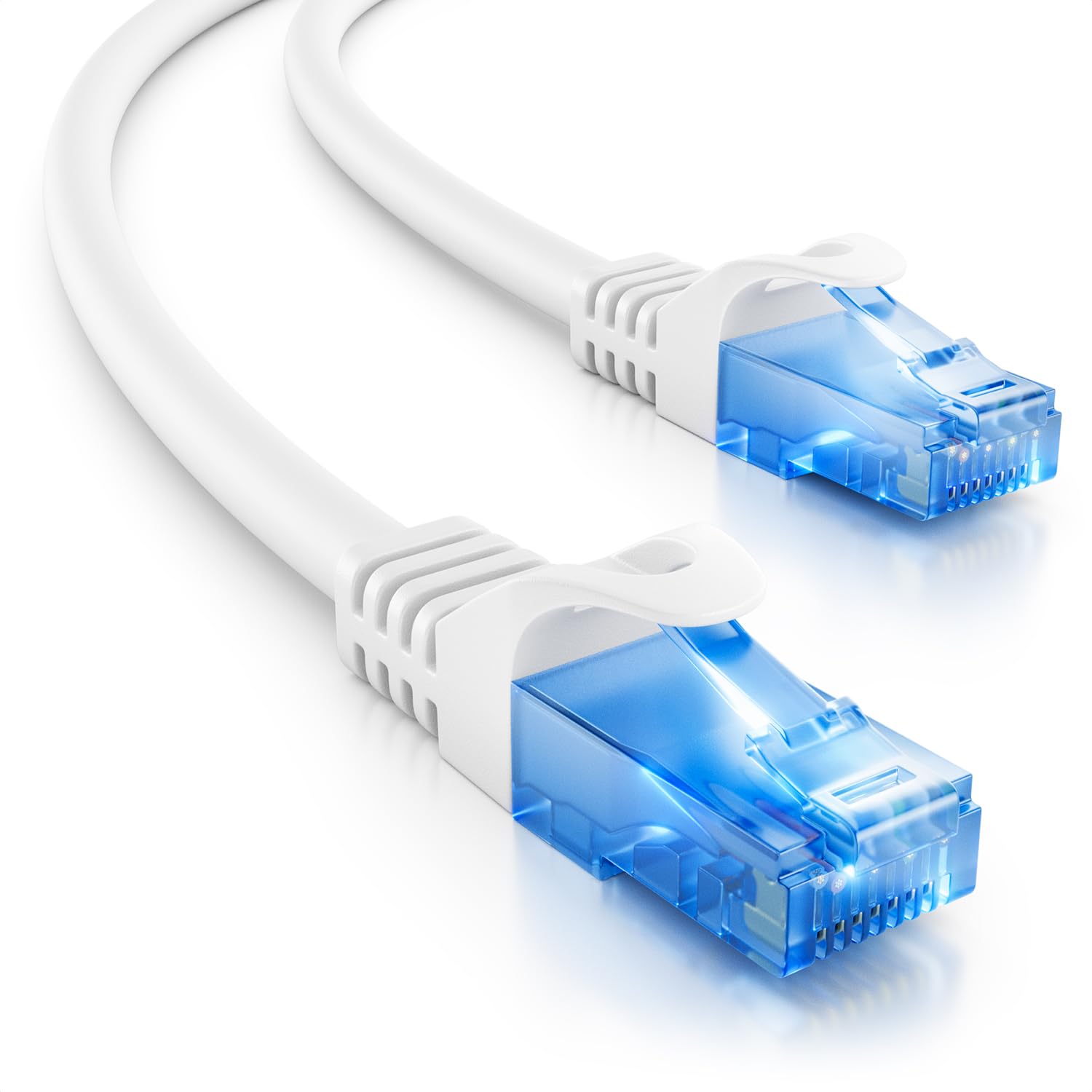 deleyCON 1,5m Câble Réseau Ethernet LAN Gigabit CAT.6 Câble RJ45 CAT6 Compatible avec CAT.5 CAT.5e CAT.6a Cat.7 - Blanc