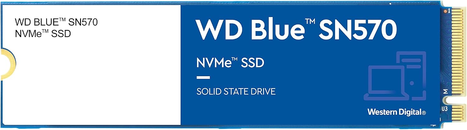 WD Blue SN570 2 To High-Performance M.2 PCIe NVMe SSD, avec vitesse de lecture jusqu'à 3500 Mo/s