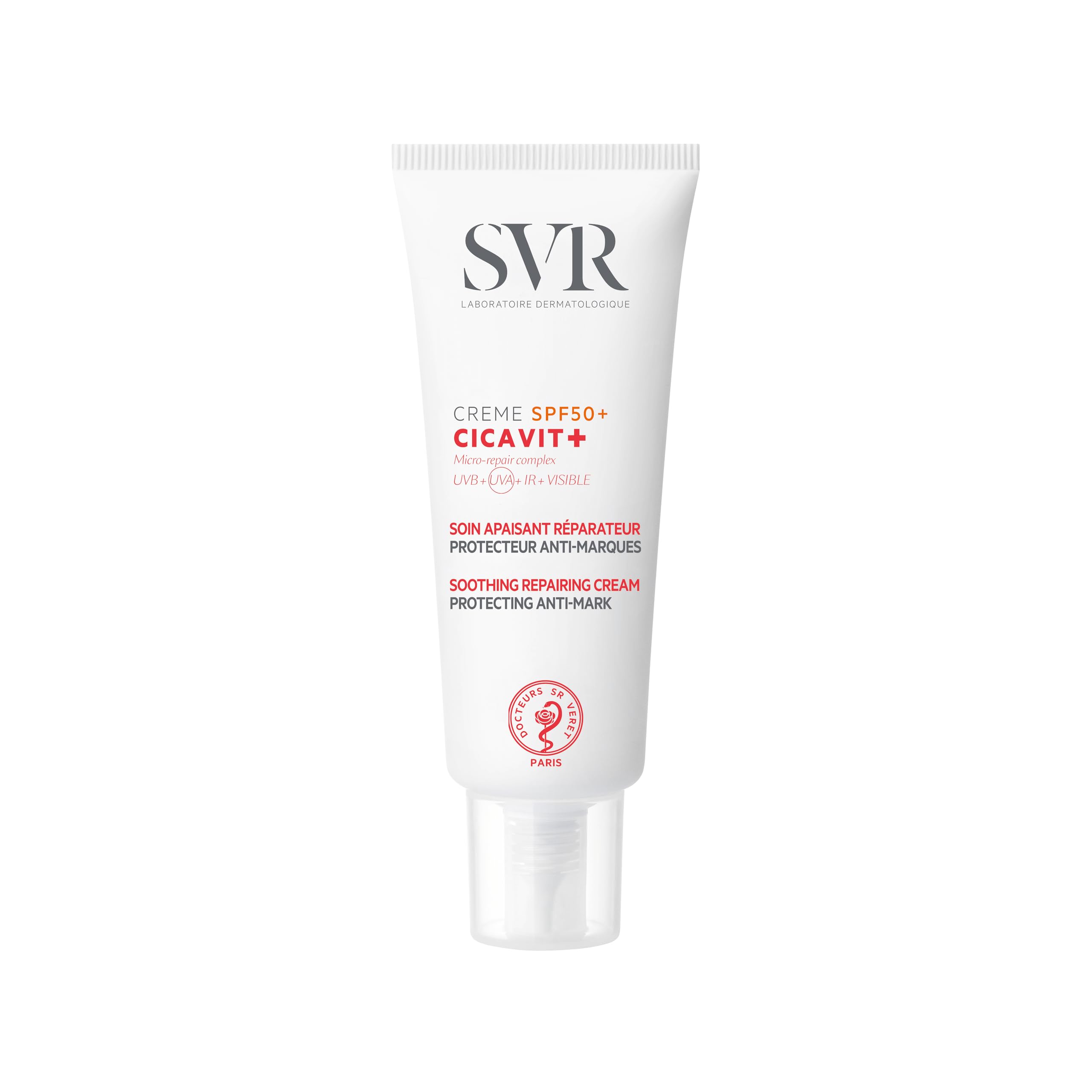 SVR CICAVIT+ Crème SPF50+ Réparation Anti-Marques 40ml | Répare la peau 7 fois plus rapidement et protège des marques rouges et brunes grâce au SPF50+.