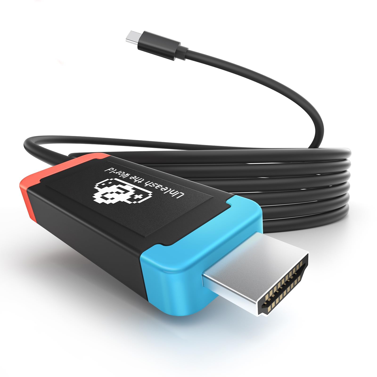 Lemorele Câble USB-C vers HDMI 1 m, Compatible avec Switch 2, 4K@60Hz | HDMI 2.0, entrée PD jusqu’à 100 W et Plug & Play; nécessite un port USB-C avec DisplayPort Alt Mode pour la sortie vidéo