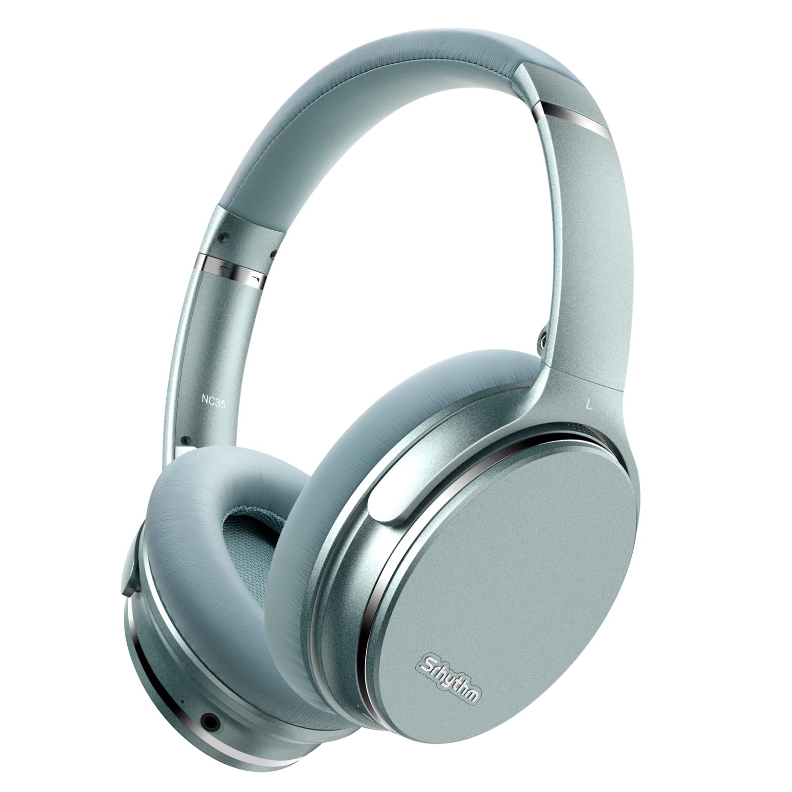 Srhythm NC35 Casque Bluetooth sans Fil V5.0 à Réduction de Bruit Active, 50H de Jeu, Circum-auriculaire à Charge Rapide avec Micro, Méga Basse, Mode de Transparence, écouteurs Connexion à 2 Appareils