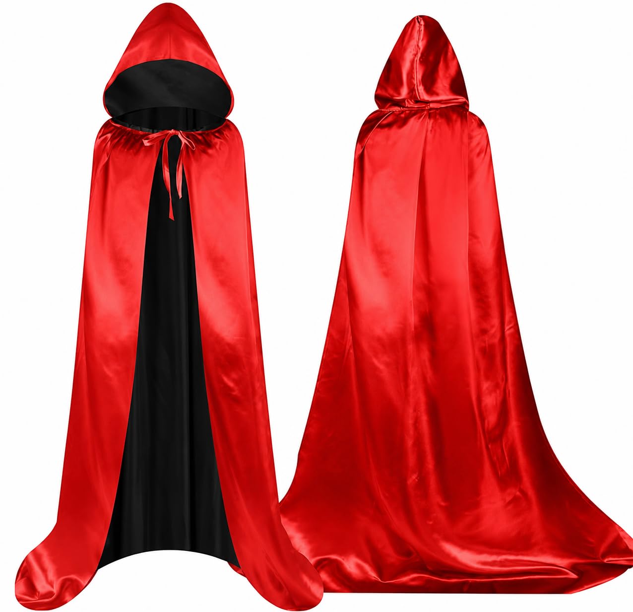 Costume de vampire - Cape rouge - Avec capuche - Pour enfants et adultes - Pour Halloween et carnaval - Double face