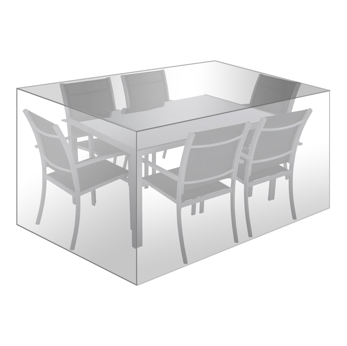 WOLTU Housse de Protection pour Salon de Jardin, Bâche Extérieure pour Meubles de Jardin, 242x162x100cm, Anti-UV Imperméable, Indéchirable, Résistance au Froid Transparent