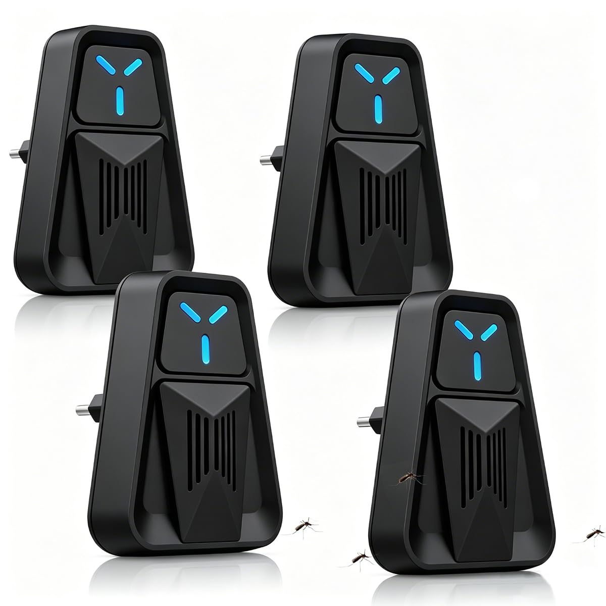 COODAY Lot de 4 répulsifs à ultrasons - Couvre 140 m² par appareil - Répulsif puissant pour l'intérieur contre les souris, les moustiques, les araignées et les chauves-souris