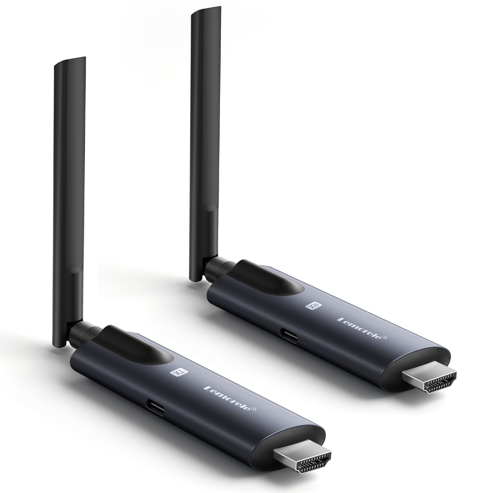 Lemorele Kit HDMI sans Fil, 1 TX + 1 RX, Jusqu’à 200 m, Extensible à 4 RX | 1080P@60Hz, Wi-Fi 5 GHz et latence env. 50 ms – jusqu’à 200 m en champ libre, extensible à 4 récepteurs