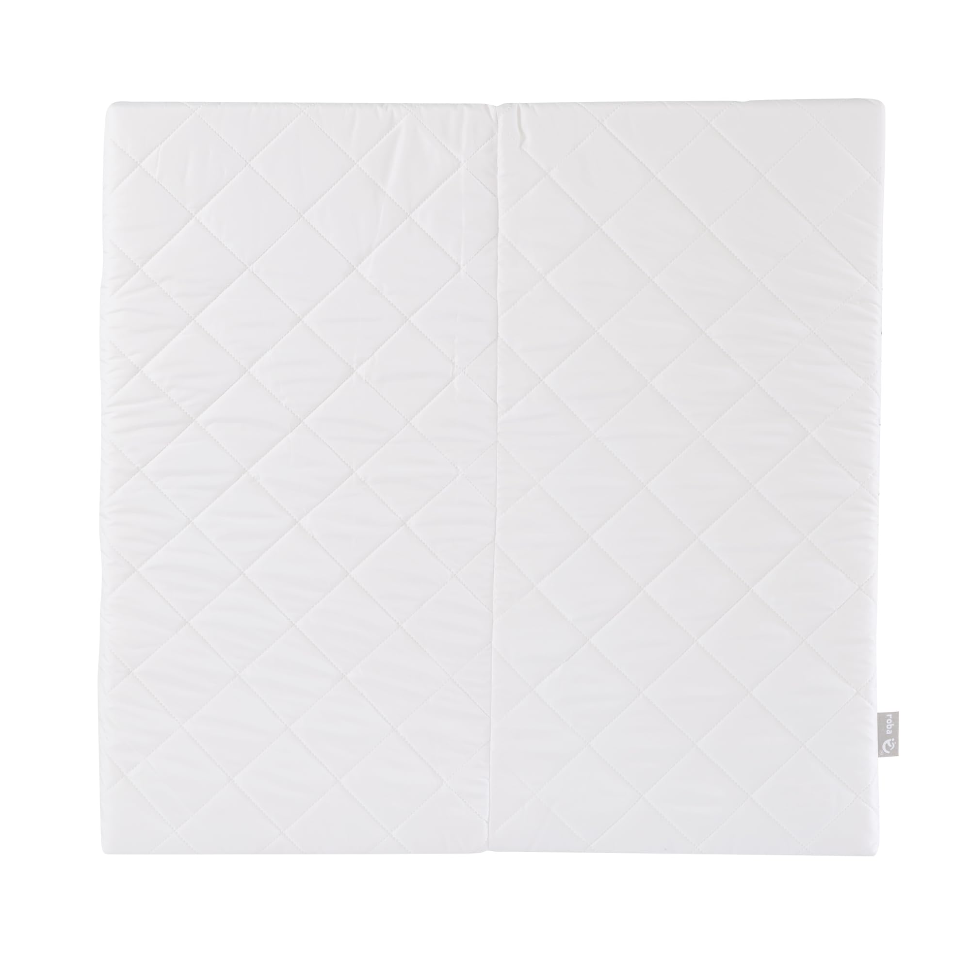 roba Matelas pour Parc Bébé Carré 100 x 100 cm - Noyau en Mousse PU Respirante - Housse Matelassée et Amovible avec Fermeture Éclair - Blanc