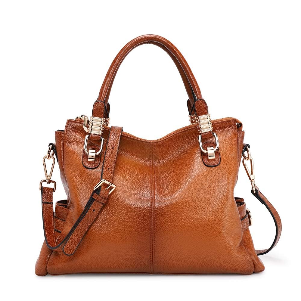 Kattee Sac à main souple pour femme en cuir véritable, sac à bandoulière