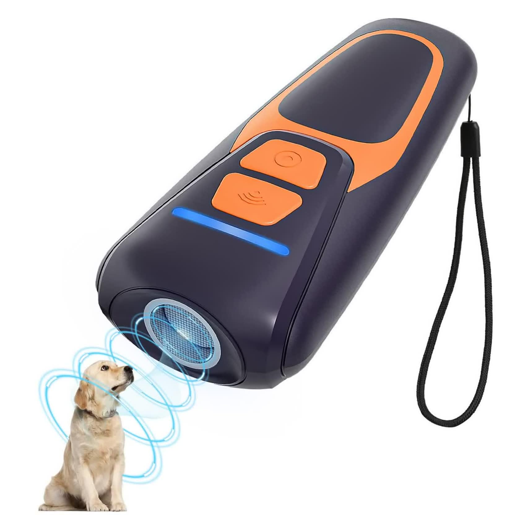 Anti Aboiement Chien à Ultrasons Rechargeable, Portée jusqu'à 15 m | Dressage sans choc, Deux modes à ultrasons, Portée jusqu'à 15 m, Rechargeable par USB-C, Compact et facile à transporter