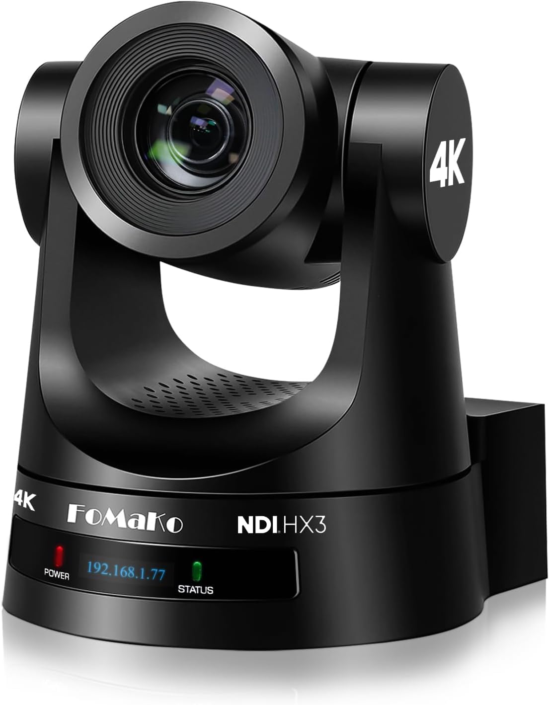 FoMaKo Caméra PTZ 4K NDI HX3, 20x Zoom Optique, Suivi Automatique IA 1080P 60fps, avec 3G-SDI/HDMI/USB3.0/LAN(NDI|HX3, NDI6, PoE), pour Youtube OBS Diffusion en Direct (K300N Noir)