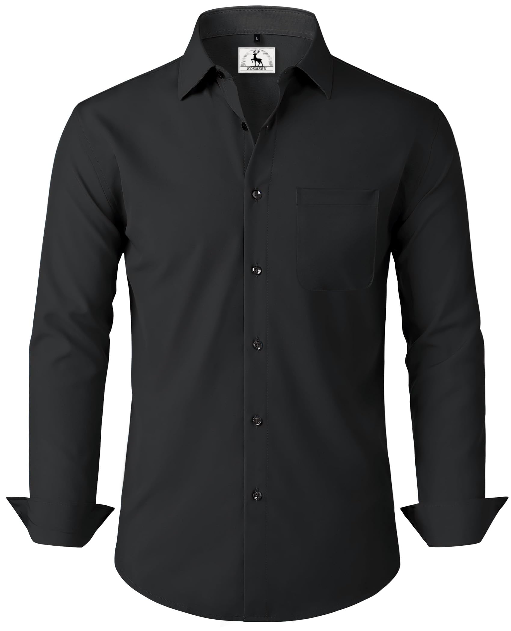 Chemise Homme Manches Longues Chemisette Coupe Slim Fit Affaires Casual | Chemise pour Hommes Ensemble Été Chemise Traditionnelle Masculine Style Business Chemise Boutonnée Blanche Noire ou Bleue