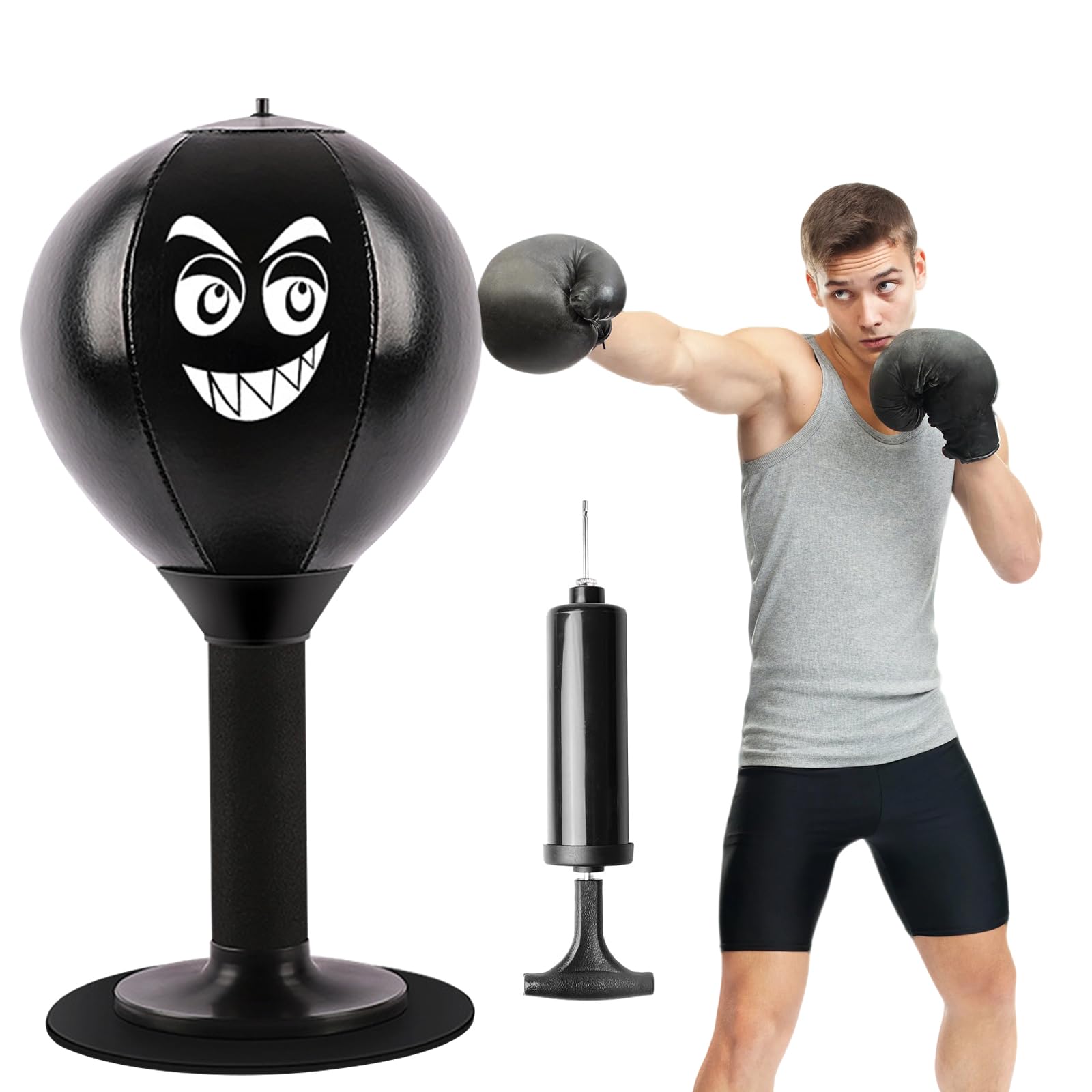 Punching-Ball de Bureau, Sac de Frappe de Bureau Autonome avec Ventouse, Rage Bag Sac de Frappe de Bureau Mini pour l’activité à la Maison et au Bureau pour réduire Le Stress