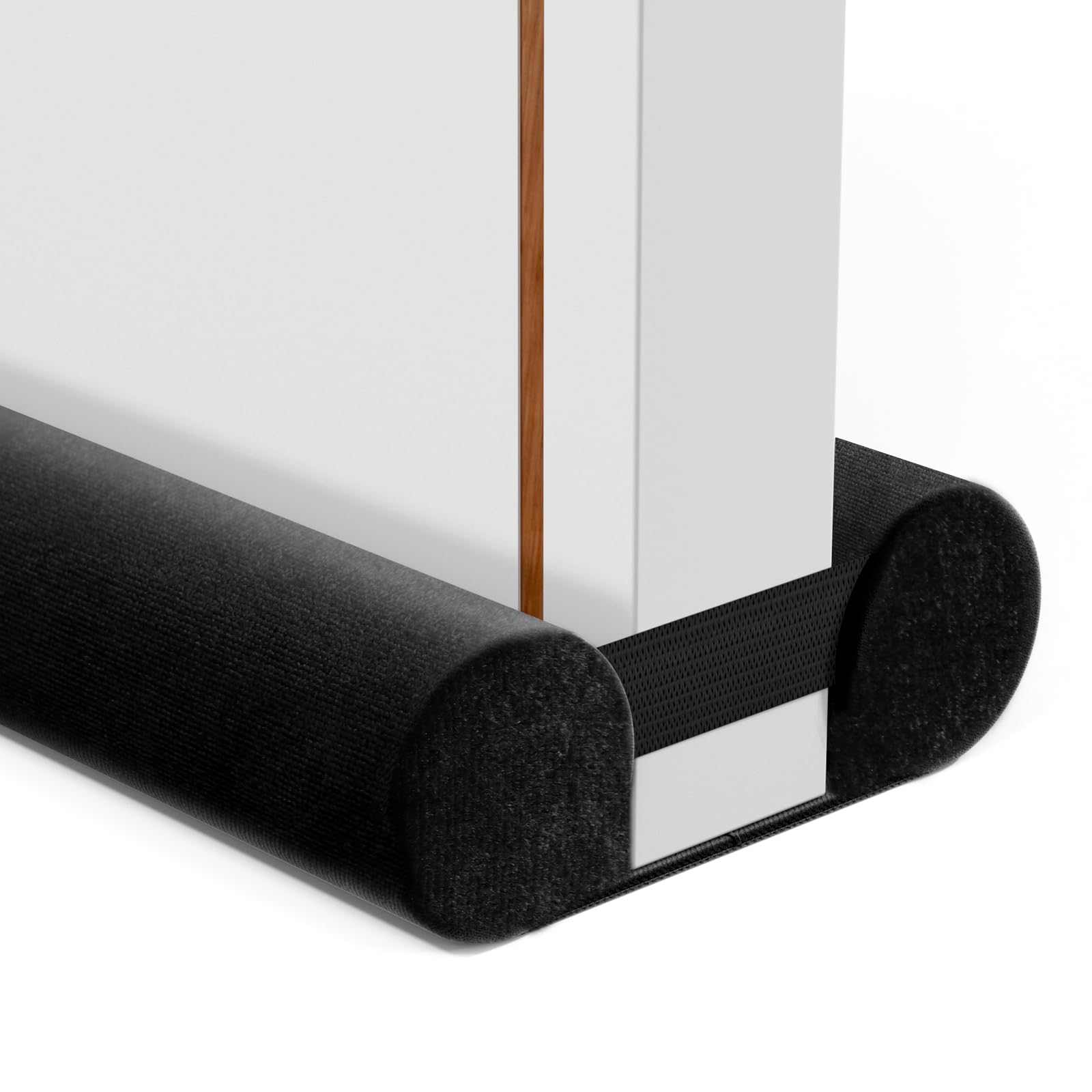 BKSAI Boudin de Porte Isolant Froid Double 75-90CM | Bas de Porte Isolant sans Colle - Boudins Portes Isolation Froid Anti Bruit Poussière Lumière Insectes - Noir