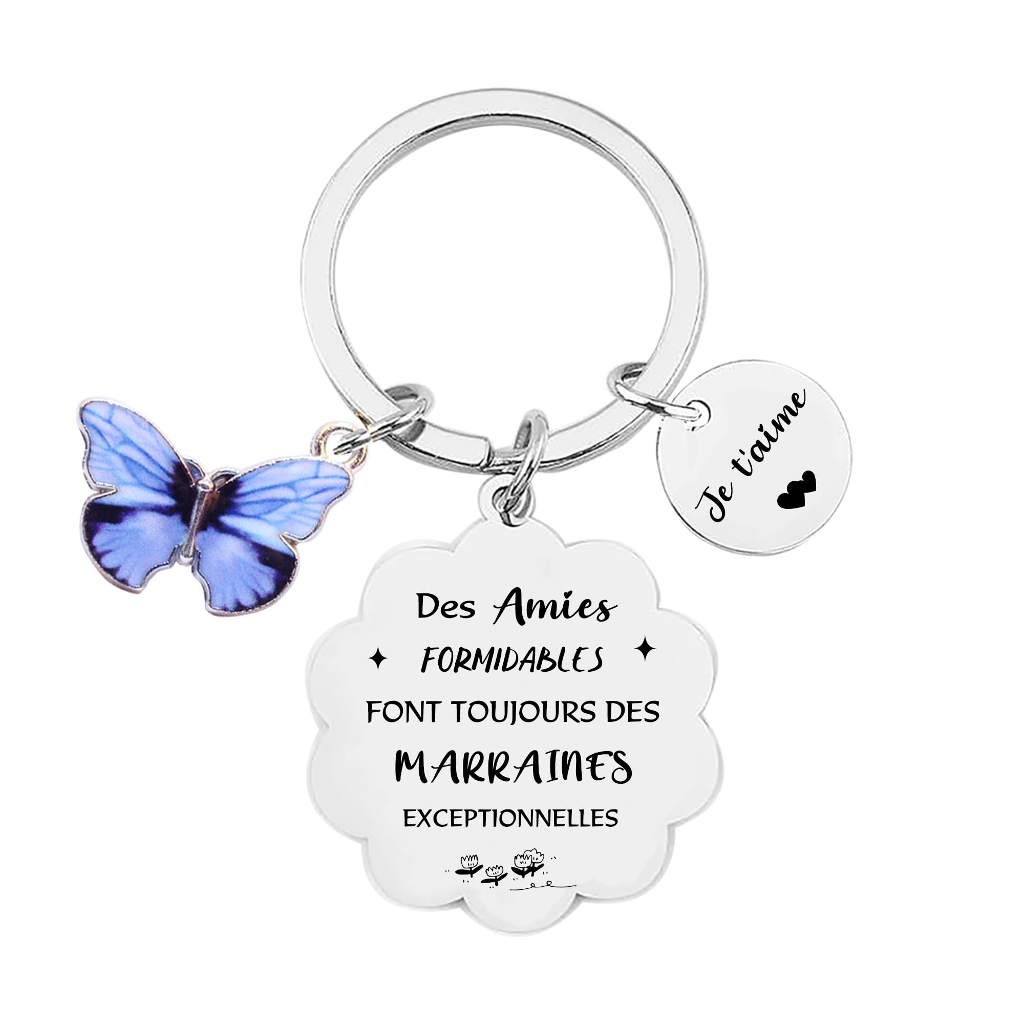 POIUYTRE Cadeau Marraine Demande Porte-Clés Marraine - Veux Tu Être Ma Marraine - Idée Cadeau Originale pour Baptême Anniversaire Noël Cadeau Femme