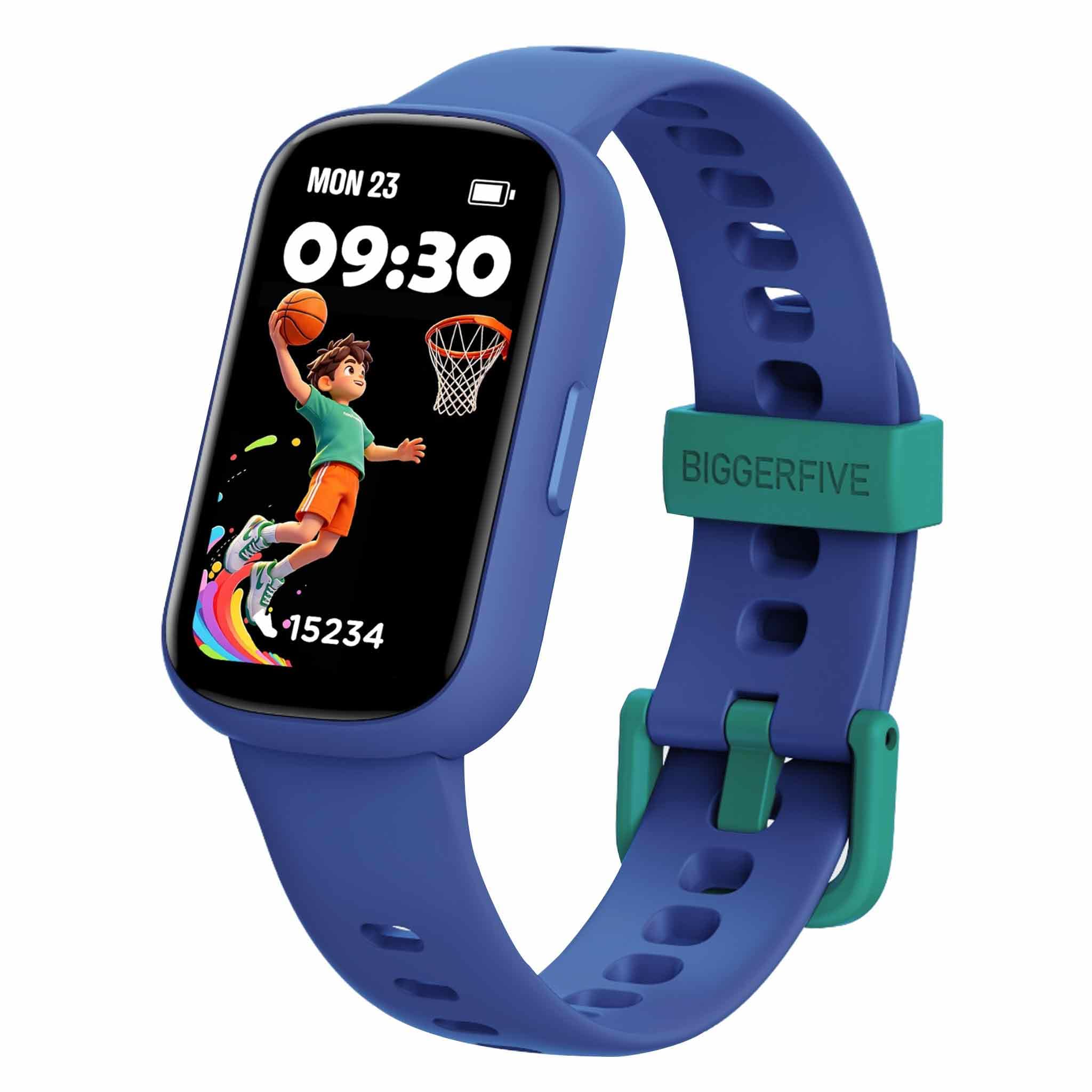 BIGGERFIVE Vigor Plus Montre Connectée Enfant Tracker d'Activité 5-15 Ans | Avec/Sans Smartphone, Podomètre, Fréquence Cardiaque, Moniteur de Sommeil, IP68 Étanche, Alarme Vibrante, Mode Sportifs