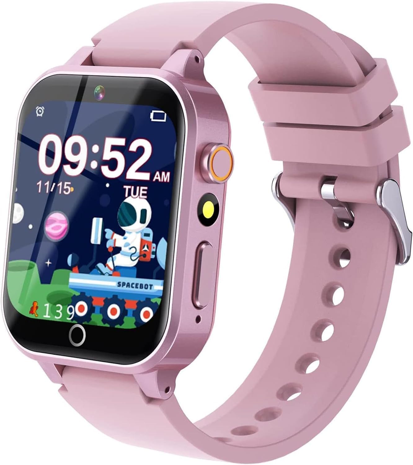 YEDASAH Montre Connectée Enfant, 39 Jeux, Caméra Vidéo, Podomètre, 13 Alarmes et Routines, Histoires Audio en Anglais, Musique, Mode École, Réveil, Lampe de Poche, Cadeau Fille 4-15 Ans