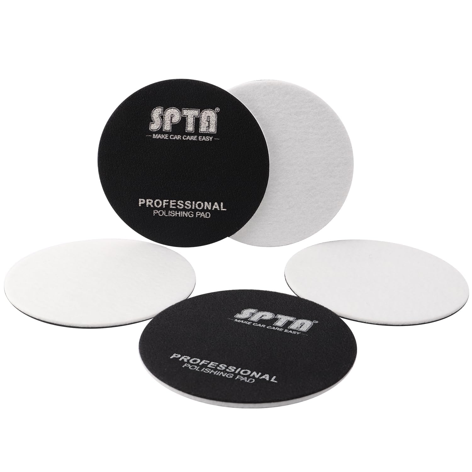 Disque de Polissage pour Verre, SPTA 5 Pièces 150mm Feutre de Laine Pour Polissage Des, Feutre Disque de Polissage Pour Marbre élimination Des Rayures Profondes, Kit de Polissage Du Verre