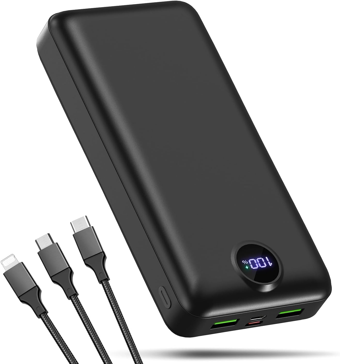 Batterie Externe 50000mAh Semi-Solide Charge Rapide Cable 3 en 1 | Grande Capacité Batterie Intégrée 3 Sorties 2 Entrées 22,5W Écran LED Smartphone Android Nior