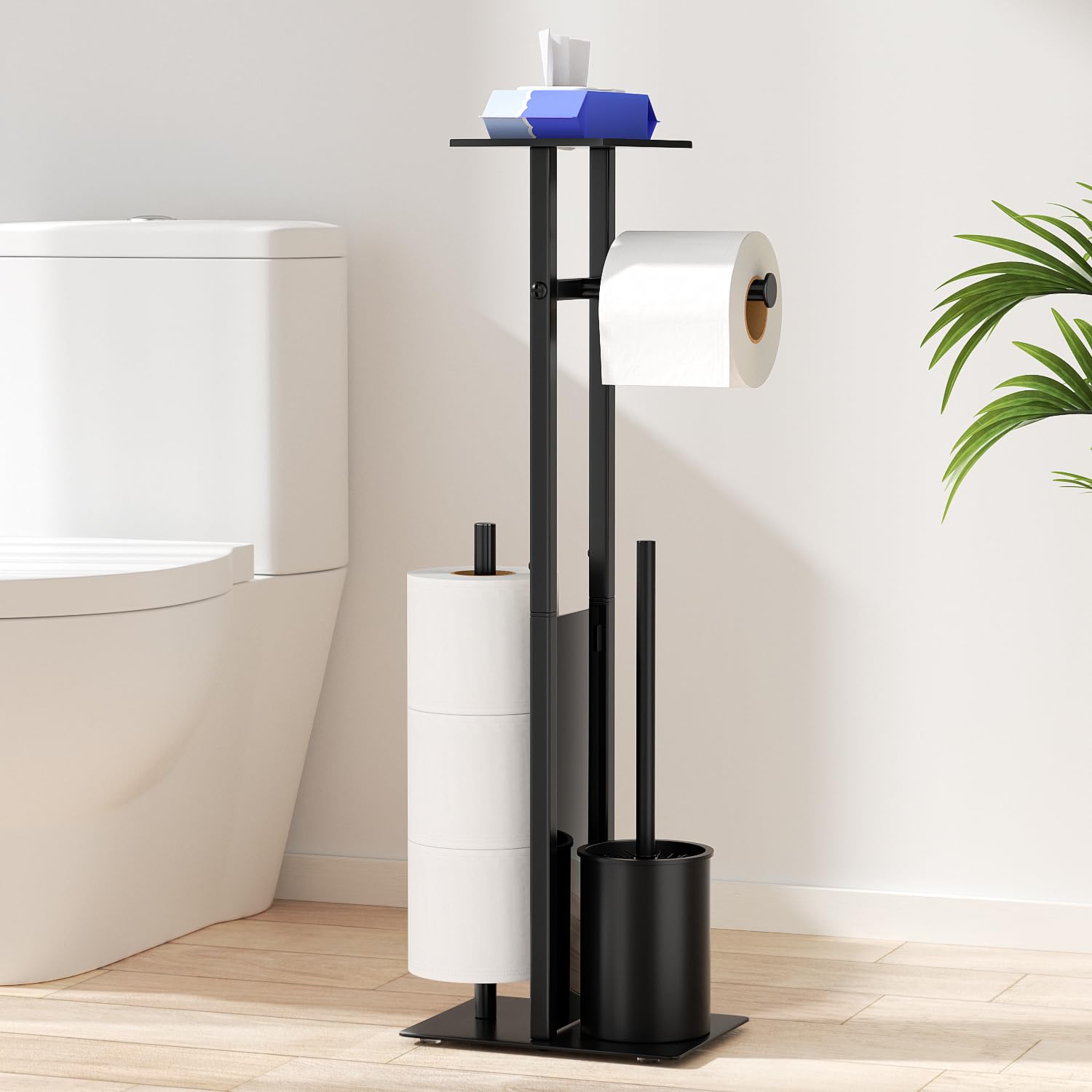 Porte-Papier Toilette en Acier Inoxydable avec Brosse WC - Set de 2 Porte-Papier et Brosse de Toilette