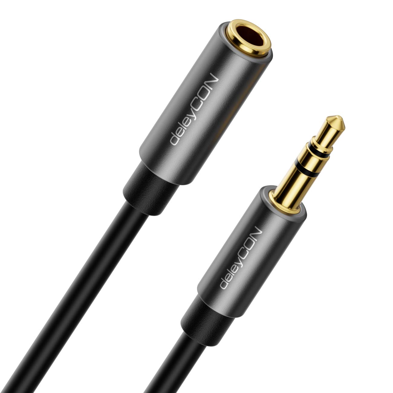 deleyCON 4m Câble Jack Audio Stéréo AUX Rallonge 3,5mm Liaison sonore Extension Connecteur Métallique Mobile Smartphone Tablette Casque HiFi Récepteur (Extra fin & Flexible)