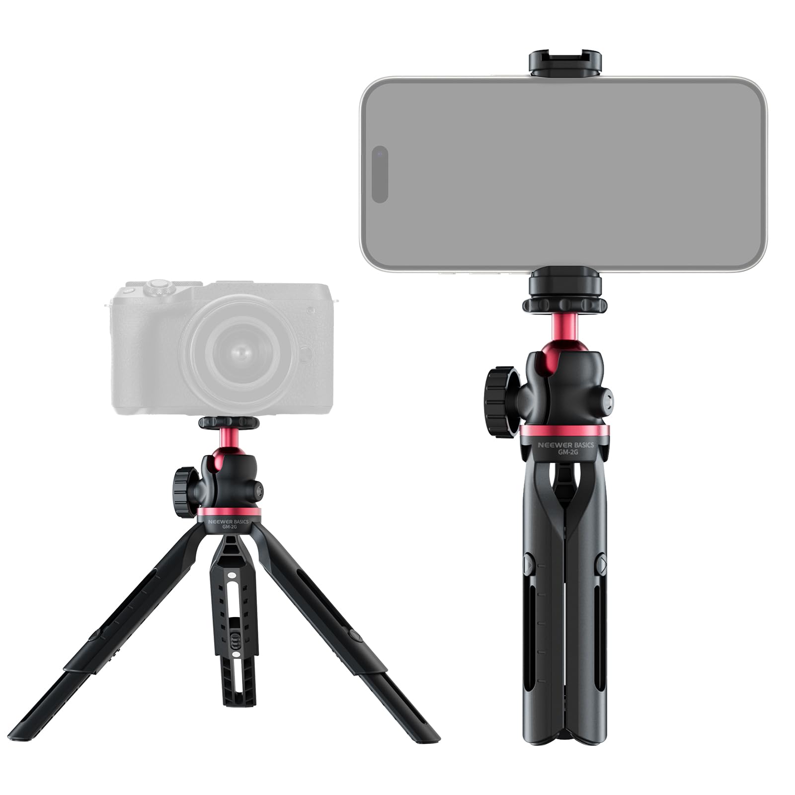 NEEWER Entry Level Version Mini trépied pour Appareil Photo, Support de Bureau Portable à 360° pour Webcam DSLR, Support de téléphone Portable,Compatible avec iPhone, Samsung, Android, GM-2G