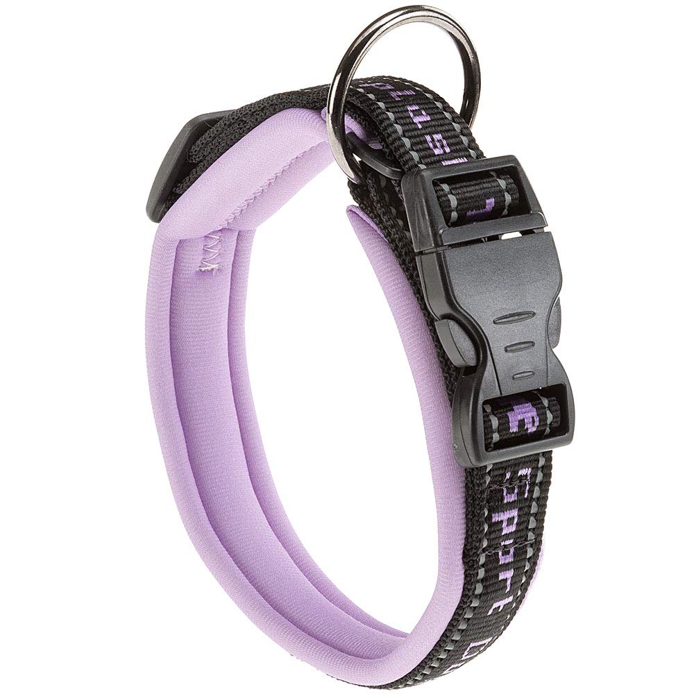 Ferplast Collier Chien Sport Dog, Collier pour Chien de Taille Grande, Rembourrage Doux, Coutures réfléchissantes, Étiquette pour Le nom de l'animal, Reglable, Taille: 2,5 cm (45-55 cm), Violette