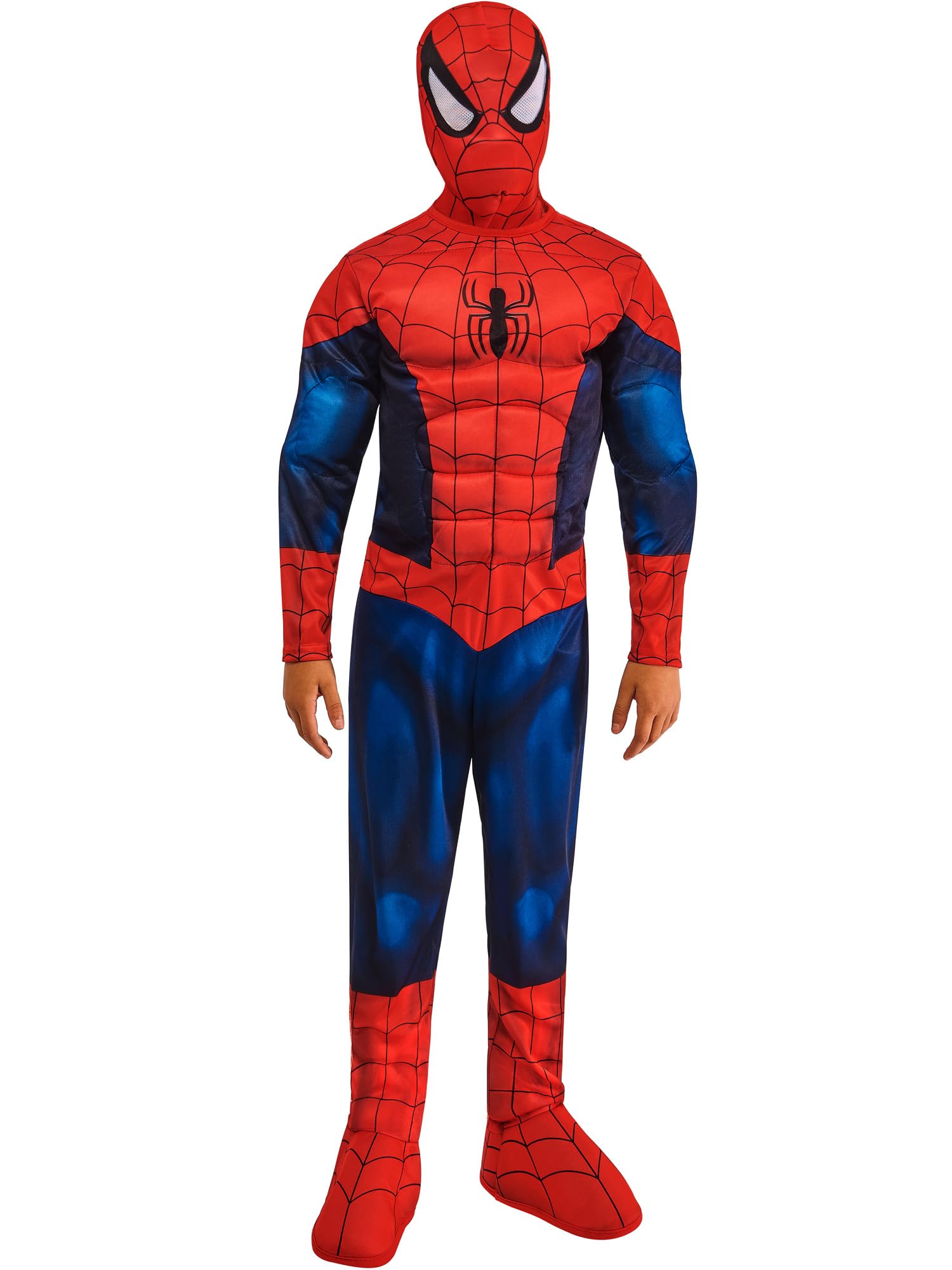 RUBIES - SPIDER-MAN - Marvel officiel - Déguisement Enfant de Luxe Spider-Man. Tailles 3 à 8 ans. Costume avec Combinaison Muscles Rembourrés Attache Velcro + Cagoule + Couvre-Bottes Intégrés