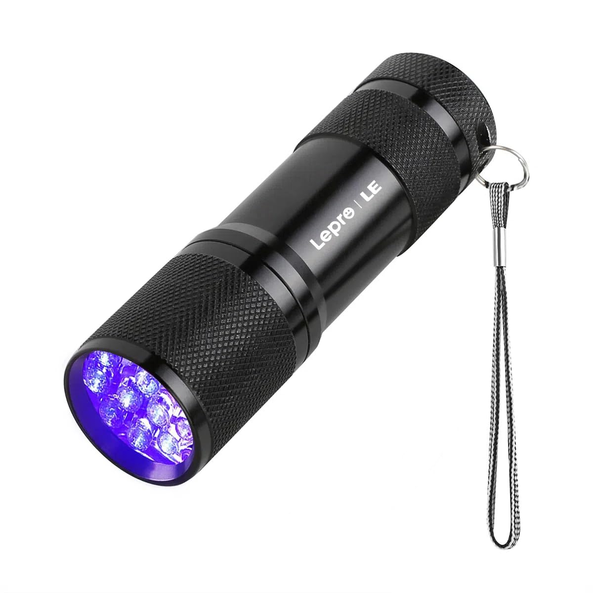Lepro Lampe UV 395nm LED 3 Piles AAA Incluse Détecteur | Polyvalente pour détecter urine chien/chat, scorpions, vérifier billets, traçeurs fluorescents. Compacte et puissante
