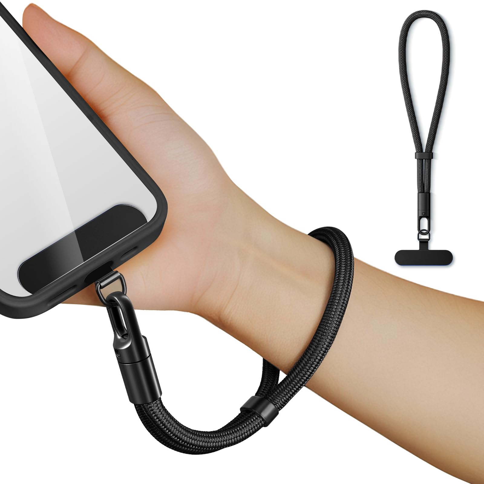 newplenty Chaîne de téléphone portable courte universelle, réglable, cordon pour téléphone portable, lanière, sangle de téléphone portable, anti-perte avec patch ultra fin