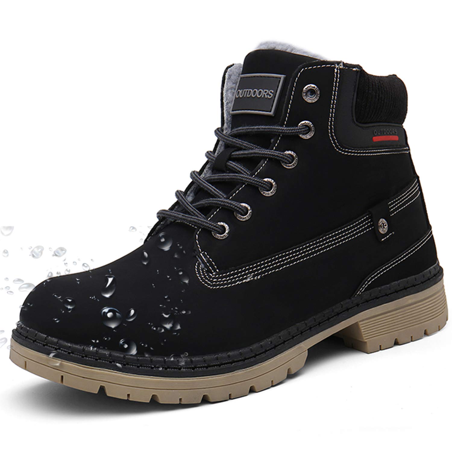 Eagsouni Bottes et Bottines Fourrées Chaudes Femme Homme | Imperméables, Antidérapantes, Cuir Synthétique, D'hiver