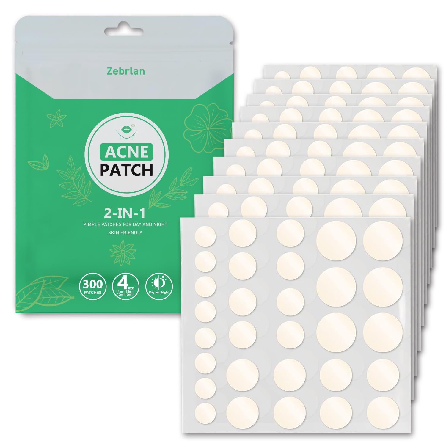 300PCS Patch Bouton Acne Pimple Patch Anti Bouton Invisible Hydrocolloïde | Patch Bouton Acne Pimple Patch Anti Bouton Jour Et Nuit 2-En-1 Acné Imperméable Invisible Hydrocolloïde Soins pour La Peau